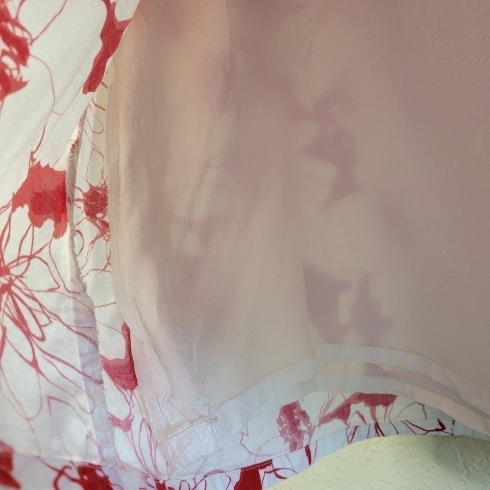 ANTHROPOLOGY Red And White Floral Skirt Size 6 - Picture 5 of 6